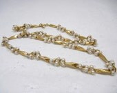Twisted bar and cluster pearl necklace, costume jewelry, gold geometric bars, faux pearls, costume necklace, Vacation SALE