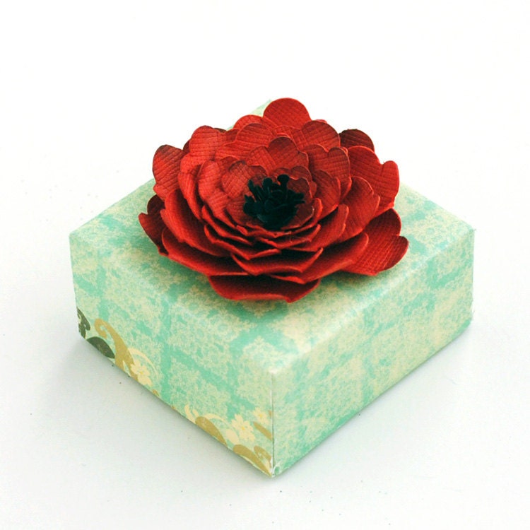 Elegant Handmade Paper FLOWER Decorated ORIGAMI Gift BOX