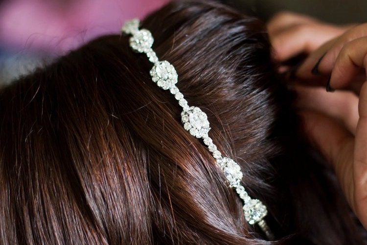 Amica Tiara / Wedding Crown / Delicate /Romantic /High End / Bridal Head Piece / Bridal  Swarovski Rhinestones Headband