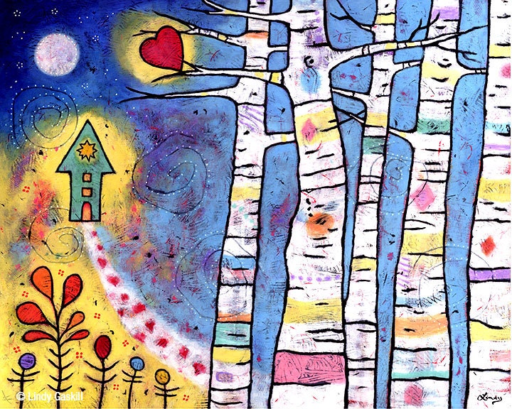 Aspen Trees and Home Art Print - 8" x 10"
