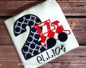 Personalized Train Birthday Shirt - You Choose your Fabric - by Pocketbaby