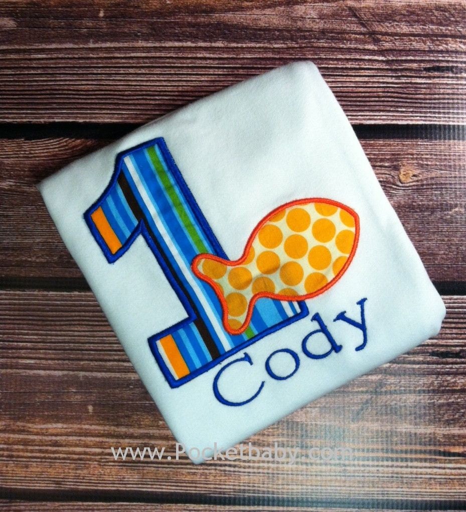 Personalized Goldfish Birthday Party Tee - You Choose your Fabric - by Pocketbaby