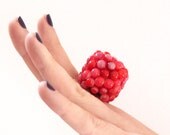 Statement Ring Ceramic Glass -  big bold handmade oversize cocktail ring - EYE CANDY - 1.2 inch
