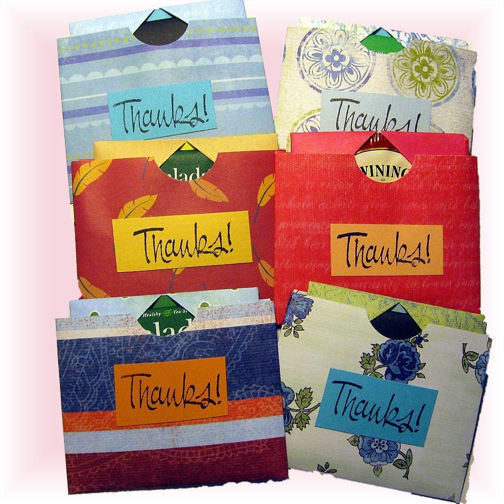Thank You Note Cards with Tea Packet Gift Included
