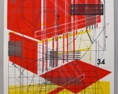 Perspective architecture 1, architectural graphic design, 16 x 20 inches silkscreen print