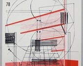 Perspective architecture 2, architectural graphic design, 16 x 20 inches silkscreen print