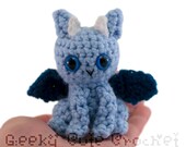 Dragon Amigurumi Crocheted Toy in Light Blue
