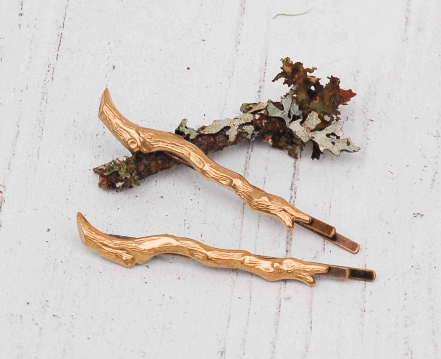 GOLD Branch Bobby Pin Set Twig Forest Fairy Woodland Wedding Nature Garden Wedding Bridal Bohemian