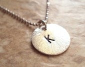 Tiny Disc Personalized Necklace Initial Sterling Pendant Jewelry  Handmade Jewelry on Etsy