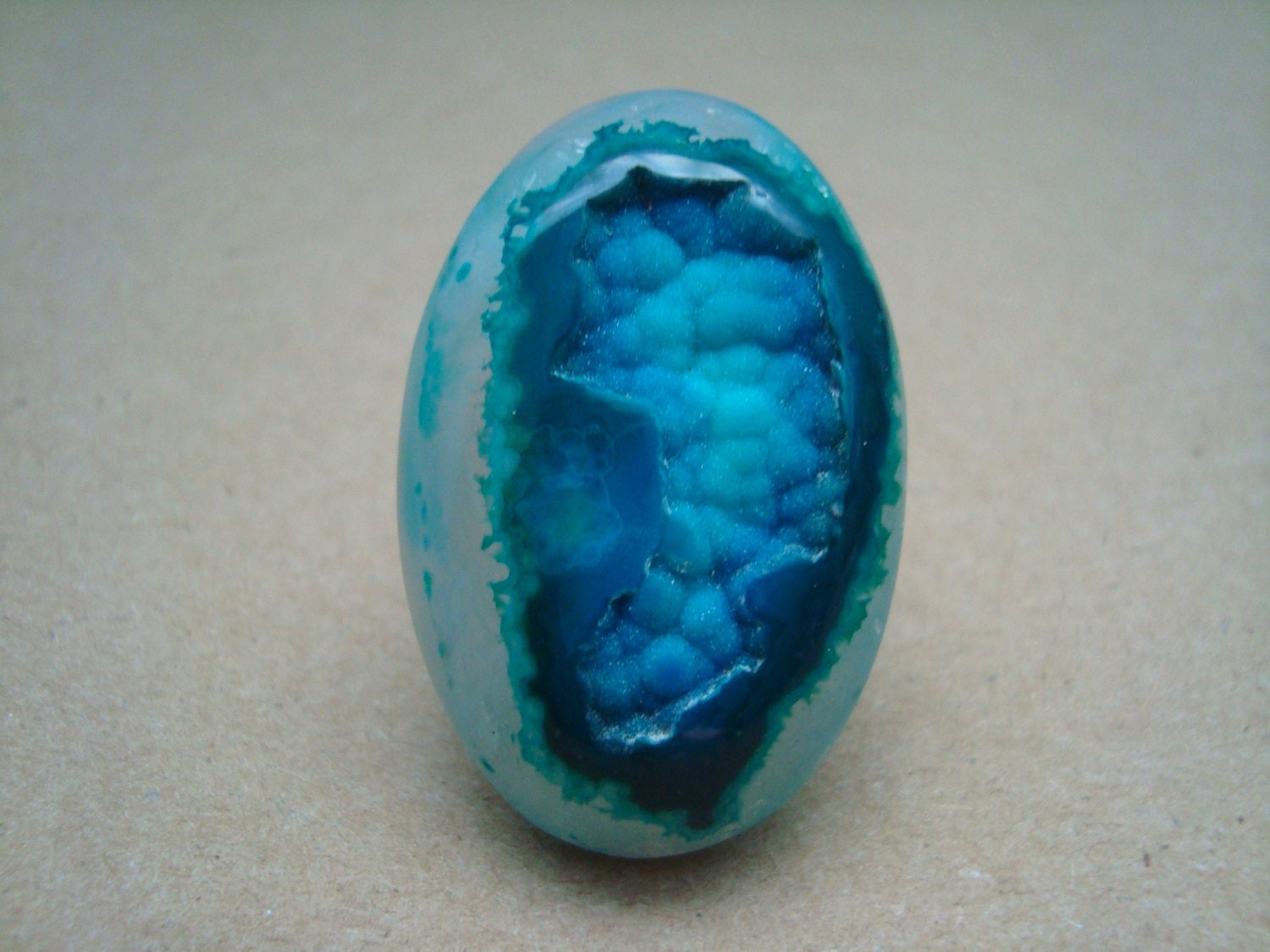 Green Druzy Gemstone Ring