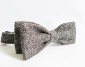 Skinny Bow Tie - Black/Grey Tweed