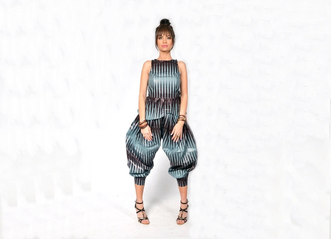 Princess Peplum African Holland Wax Print Top by J Pearl Couture