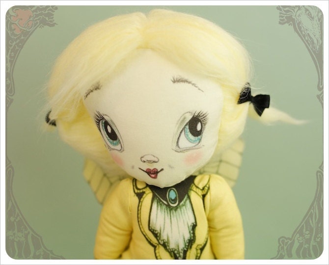 Crinoline Fairy Rag Doll by the Filigree - Lady Lou - Soft Fairy Art Doll