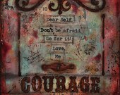 8x10 print of mixed media original Titled Courage