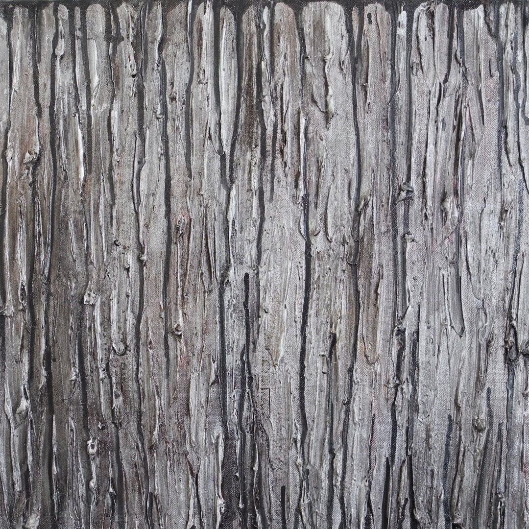 Metallic Silver Abstract Painting, wall art home decor square canvas