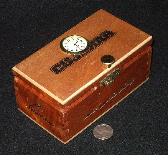 Buy cigars gifts certificates - Fathers Day Gift Cigar Box Mens Valet Box Desk Clock -No.608.91
