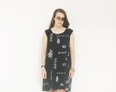 Black and white sea print cotton tank dress. S/M