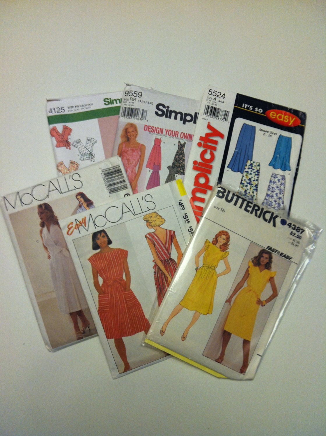 SALE Vintage Lot of 6 Sundress Sewing Patterns from 70s-80s and More