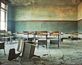 The Blue Room - 12x18 Fine Art Photography Print - abandoned . school . urbex . rustic . Detroit . industrial . home decor - riotjane