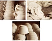 The Abandoned Ceramics Factory . Set of Three 5x7 Prints . Kitchen Photography . Fine Art Home Decor