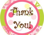 Pink Green Paisley Thank You Tag Sticker - Buy 2 Get 1 FREE - Thank You Gift Tags - DIY PRINTABLE Personalized Christmas Decorations