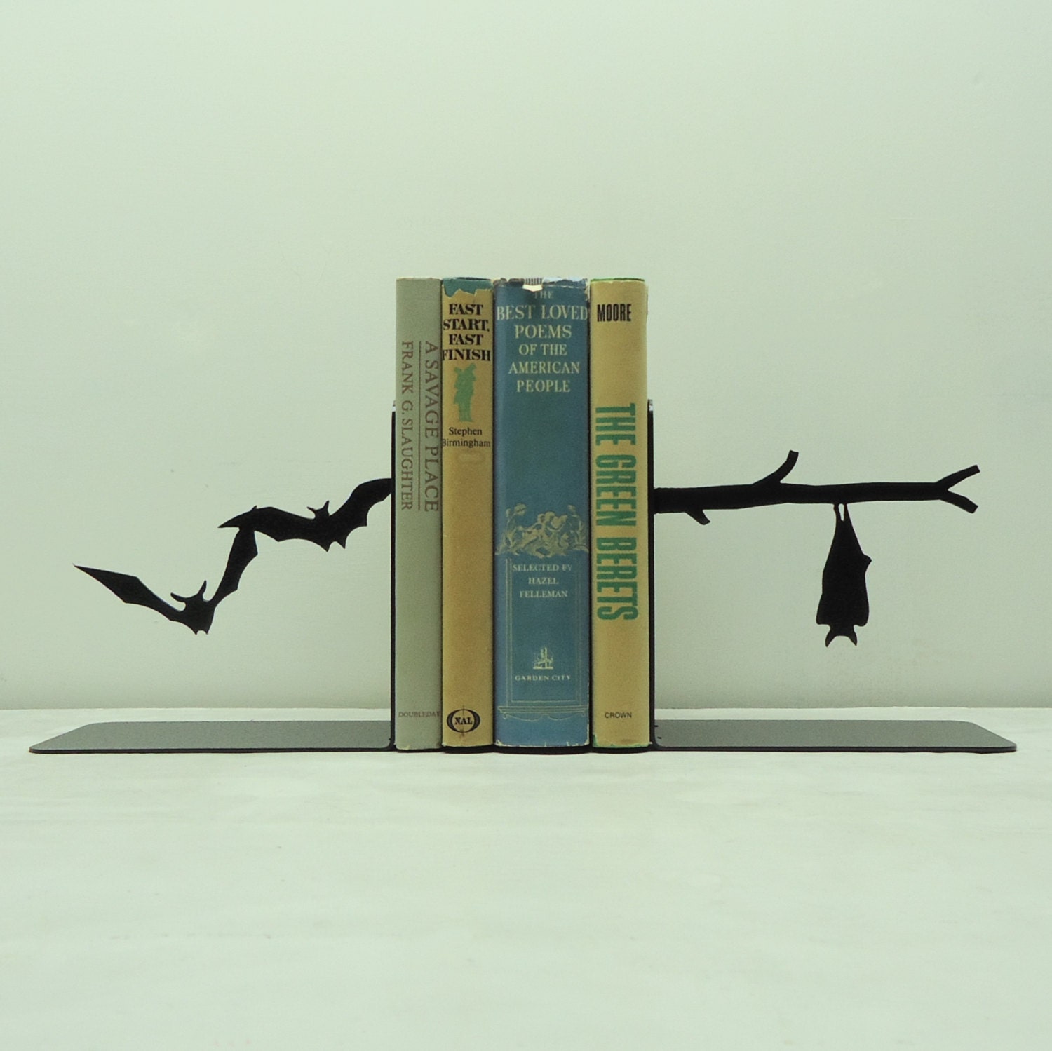 Bats Metal Art Bookends - Free USA Shipping
