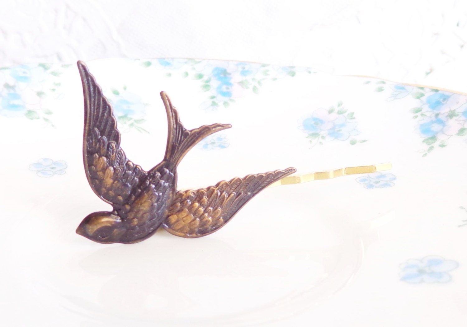 Sparrow Bobby Pin - Woodland Collection - Patina