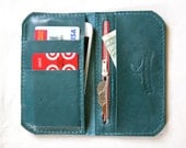 Leather iphone wallet in Deep Teal