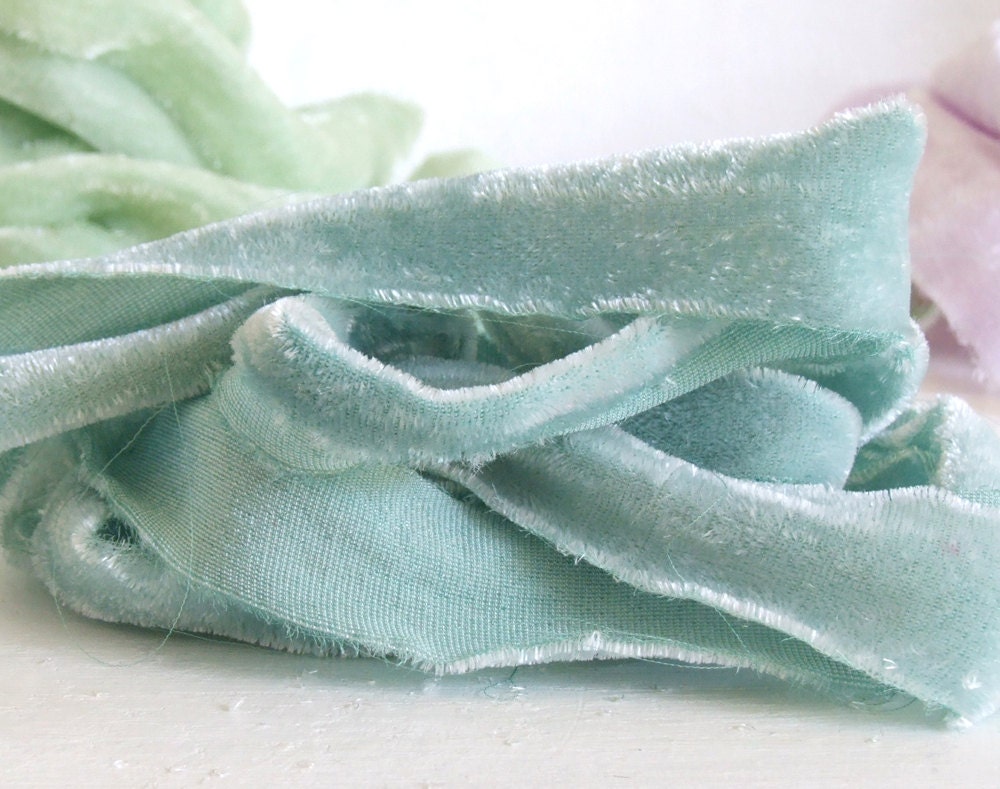 Velvet Tatters Ribbon - Hand Dyed - 1" - 2 yds