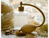 the courtesan's bottle - natural perfume oil spray held captive in victorian style bottle with atomizer- over 60 aromas to choose from