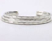 3 Medium Ophelia Cuffs, sterling silver, custom size, handmade stacking cuff
