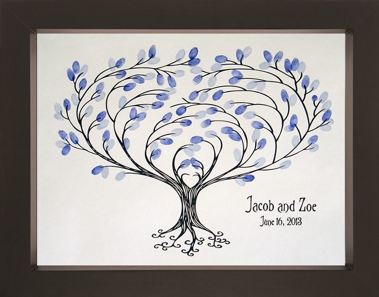 Heartsong Wedding  Fingerprint Tree (Landscape) for up to 75 Guests