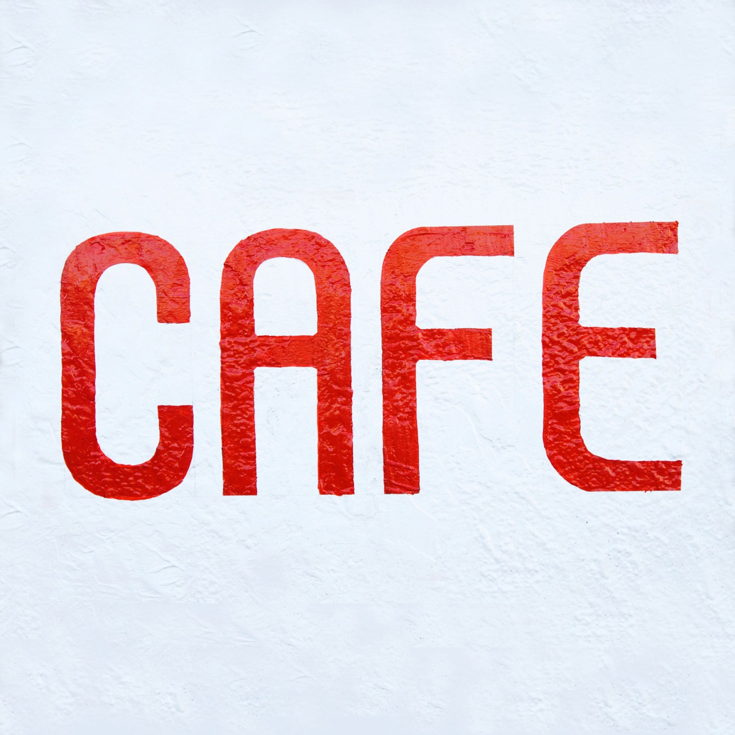 Cafe Sign - Fine Art Photo on 5x5 Bamboo Panel