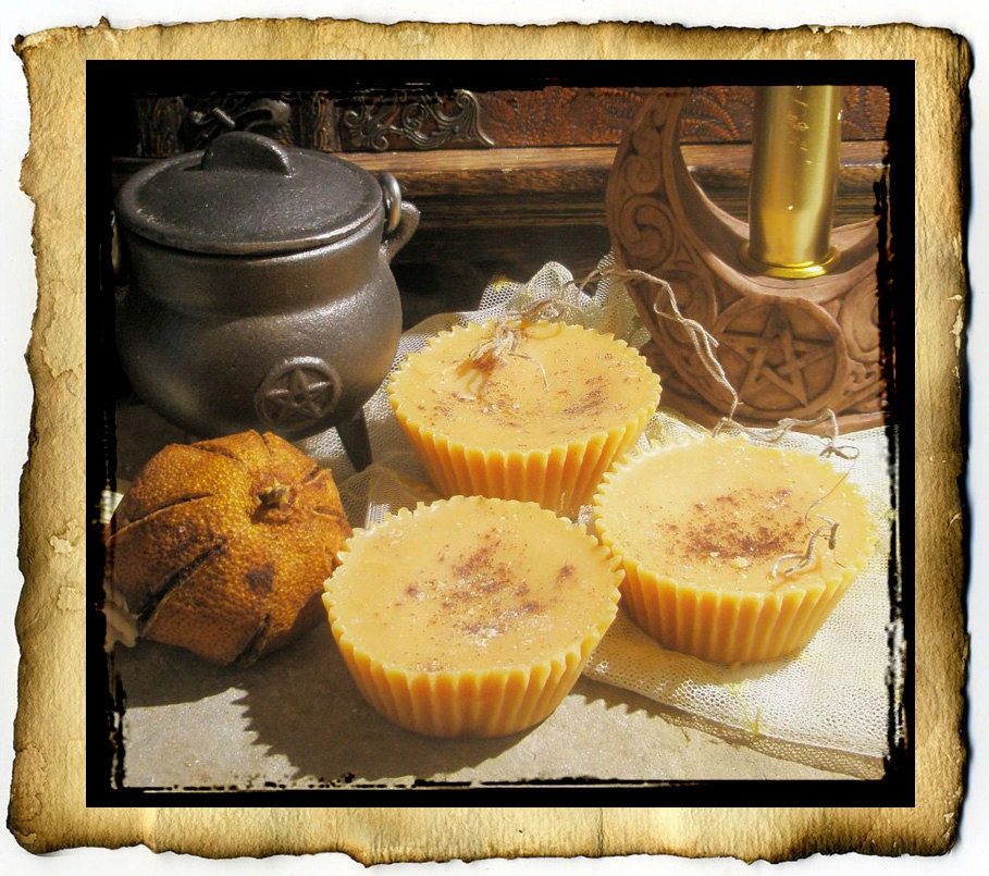 3 Caramel Pumpkin organic soy & beeswax tart melts - natural aromatherapy