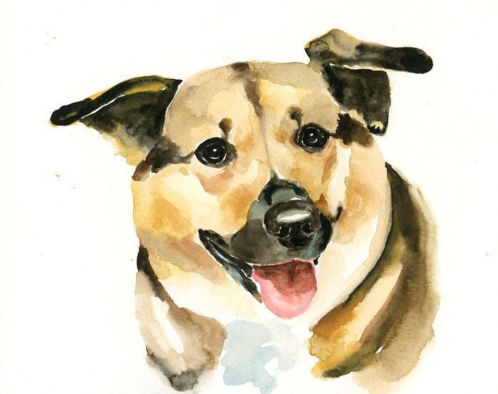CUSTOM PET PORTRAIT  Original watercolor painting 8X10inch