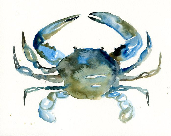 CRAB Original watercolor painting 10X8inch
