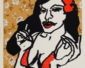 Fabulous Betty Page, Silkscreened Print