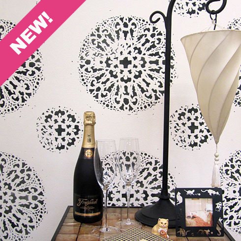 Antico Allover Wall Pattern - reusable stencil patterns for walls just like wallpaper - DIY decor