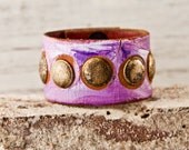 Leather Cuff Bracelet Vintage Leather Cuff Jewelry Bracelets Upcycled Leather Vintage OOAK - SALE