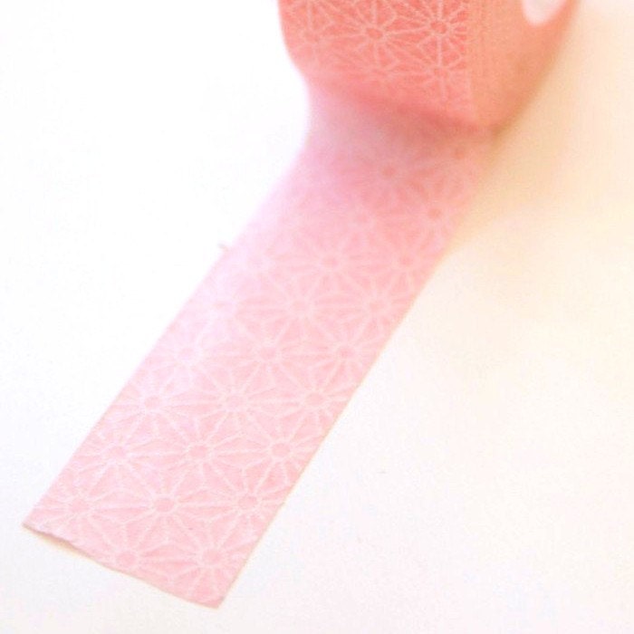 Washi Tape - 15mm - Pink and White Geometric Pattern - Deco Paper Tape No. 346