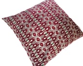 Ikat Floor Pillow, 30"x30" (76cmx76cm), Maroon