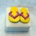 Ceramic Keepsake Box  Flip Flop Lemon Yellow Rose
