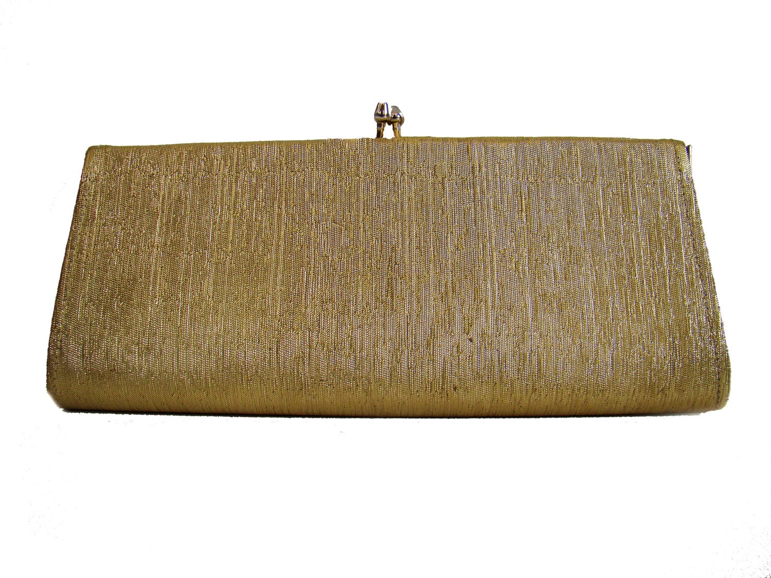 Vintage 70s Disco Gold Lamé Evening Clutch