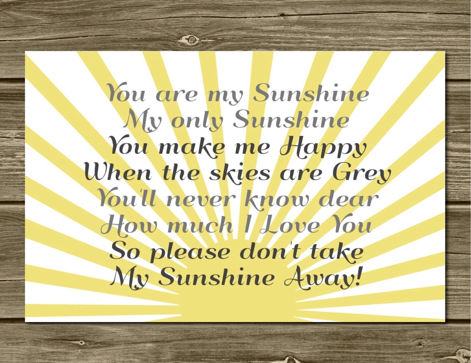 SALE - You are my Sunshine - 5 x 7 Wall Art Matted to 8 x 10 - In Stock. Sunshine Art. Ready to Ship. In Stock. Affordable Wall Art.