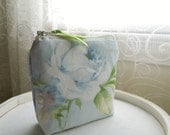 Pale Blue Rose Cotton Coin Purse