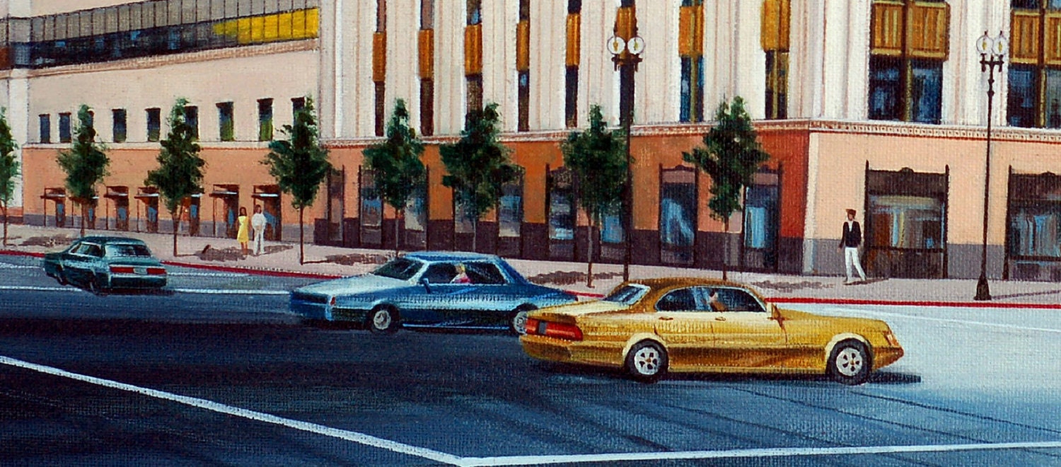 Architectural Rendering Painting Los Angeles Times Building
