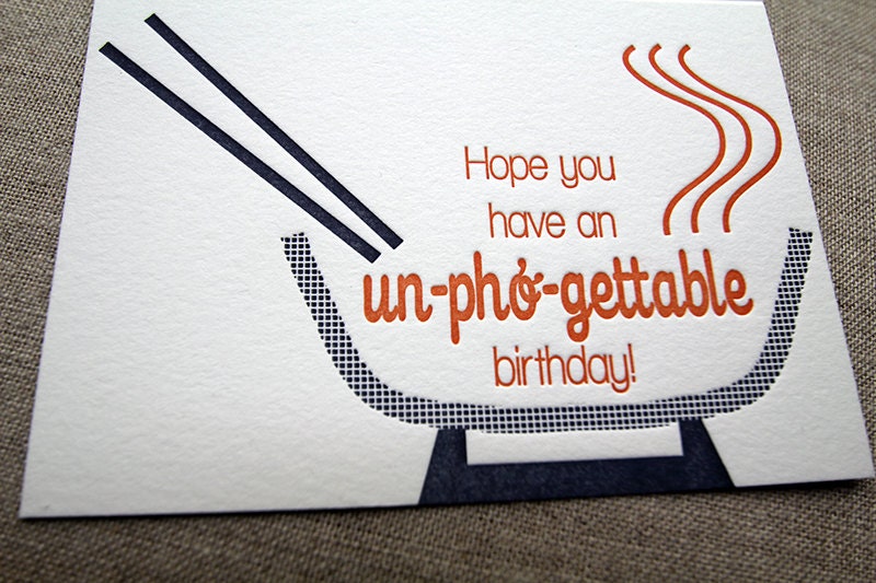 Un-pho-gettable Letterpress Birthday Card