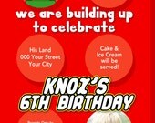 Custom Photo LEGO Birthday Party Invitation Colors Editable