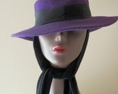 1960's Arlin Black and Purple Vintage Hat
