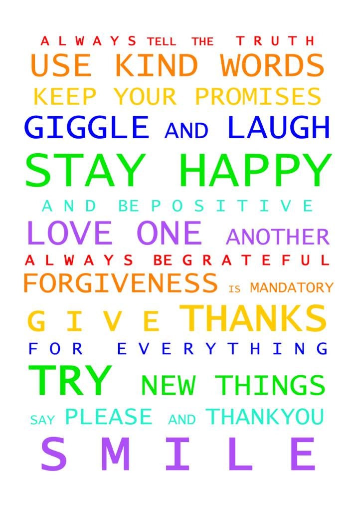 Family Rules - Bus Roll Typography Poster print